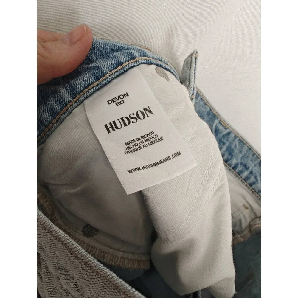 Hudson Devon High Rise Boyfriend Shorts Distressed Jean‎ Denim Light Wash 27 New